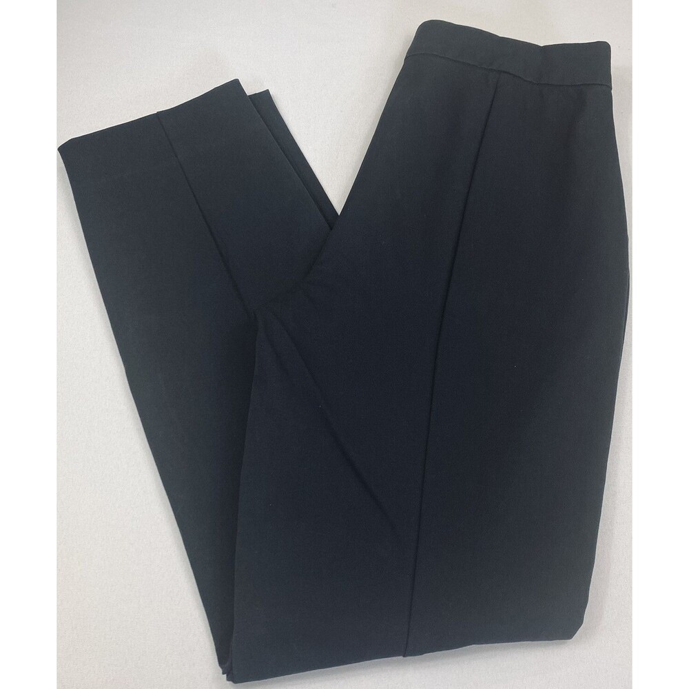 Everlane Womens Black Flat Front Stretch Side Zip Ankle Slacks Size 8 NWOT